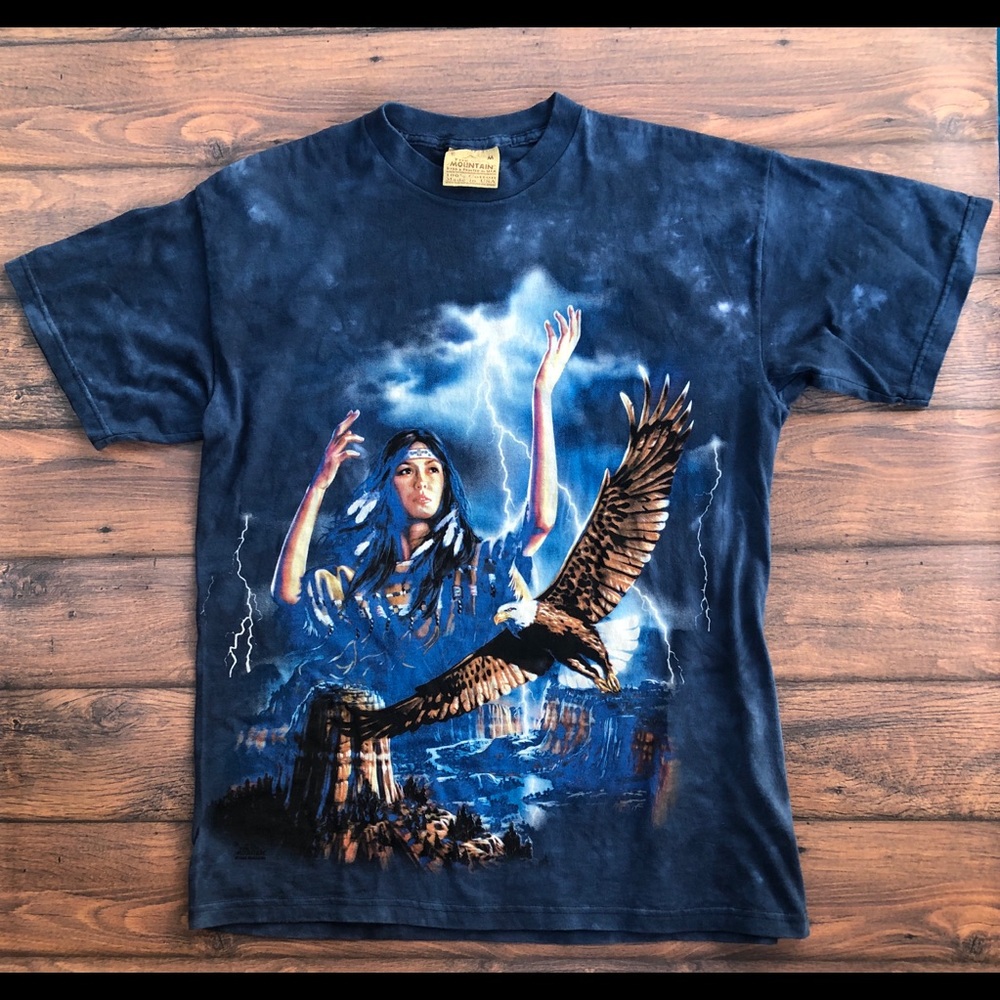 The Mountain Native American and Eagle Tee -Size M